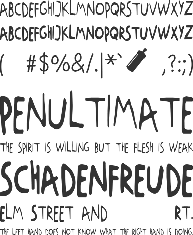 RUGRATS font preview