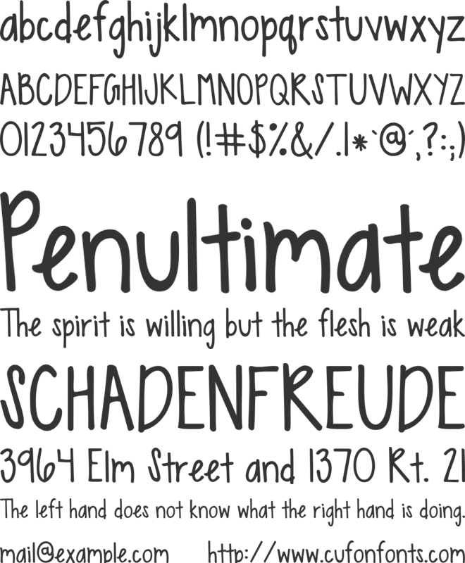 KG Sweet N Sassy font preview