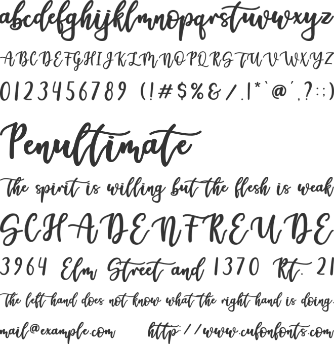 Welcome font preview