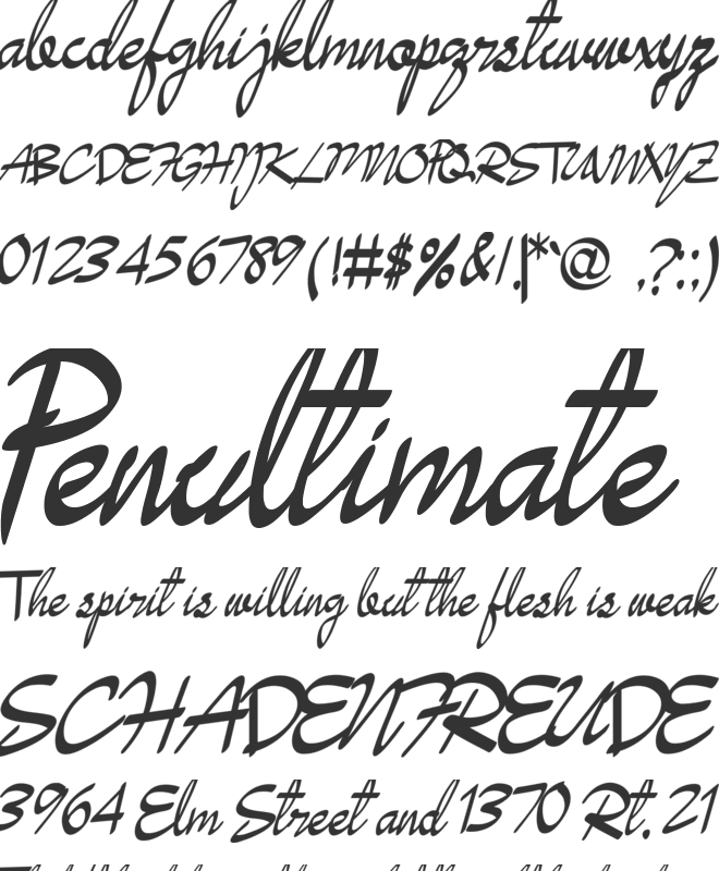 Swandana font preview