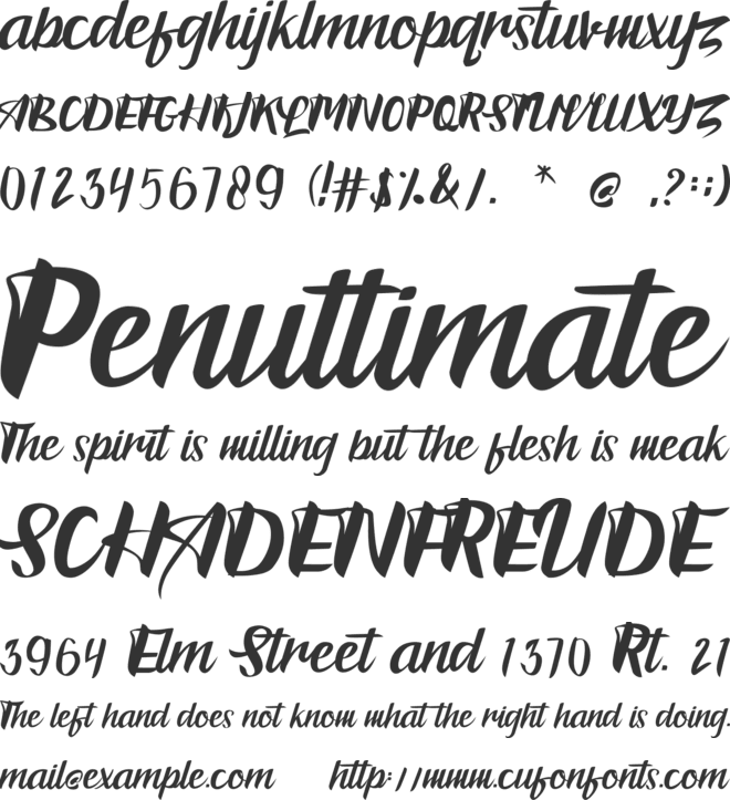Bradles font preview