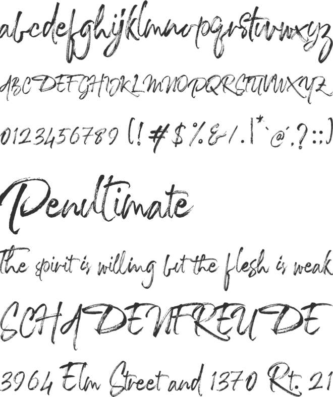 The Caldwell script font preview