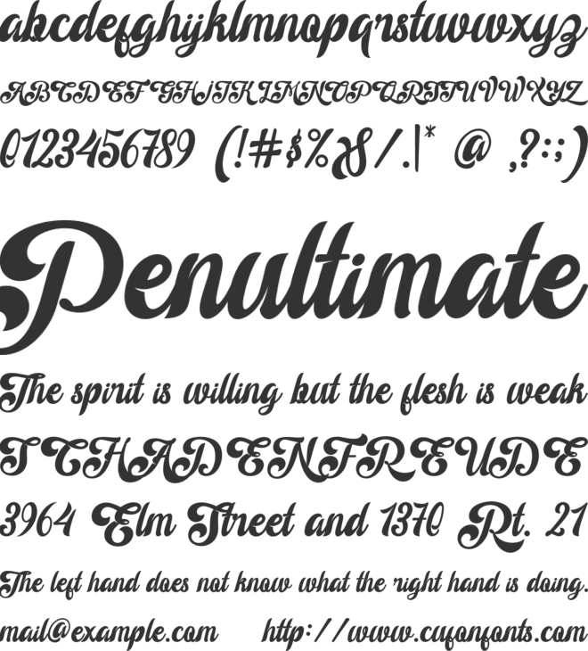 Wanita font preview