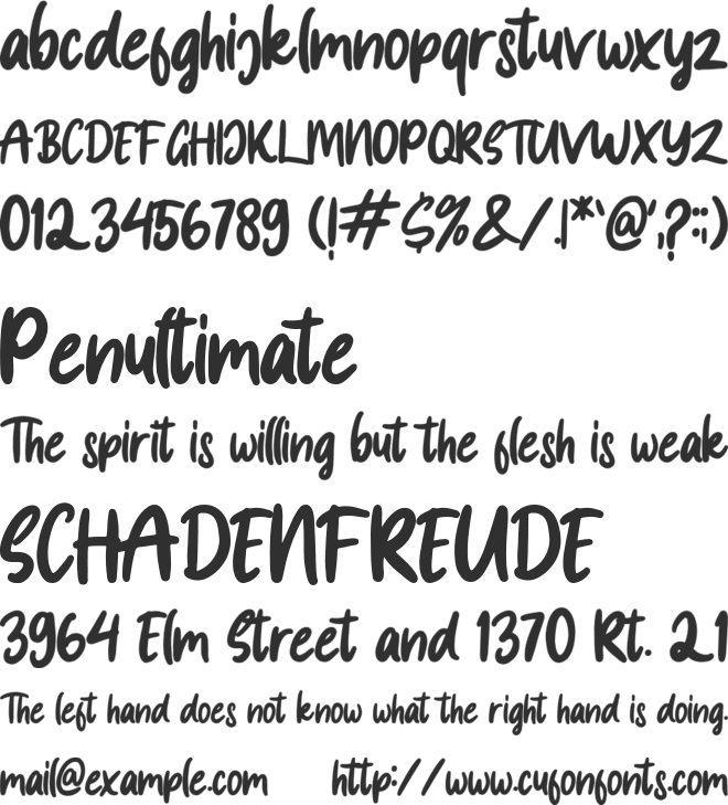 Spice Girl font preview