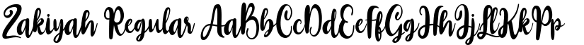 Zakiyah Regular font