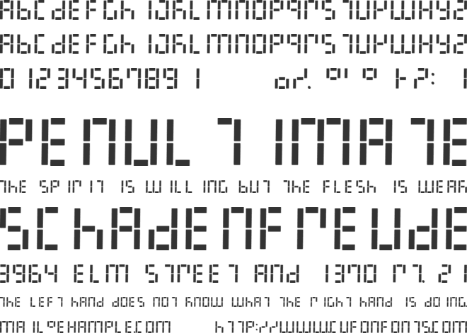 LED Digital 7 font preview