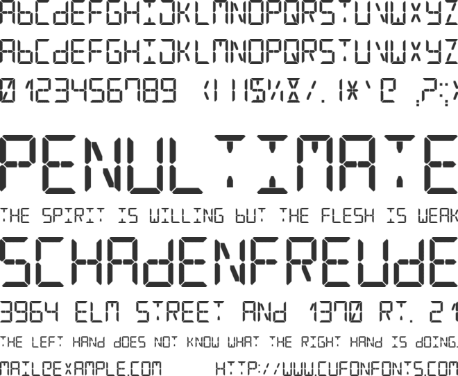 Digital Counter 7 font preview