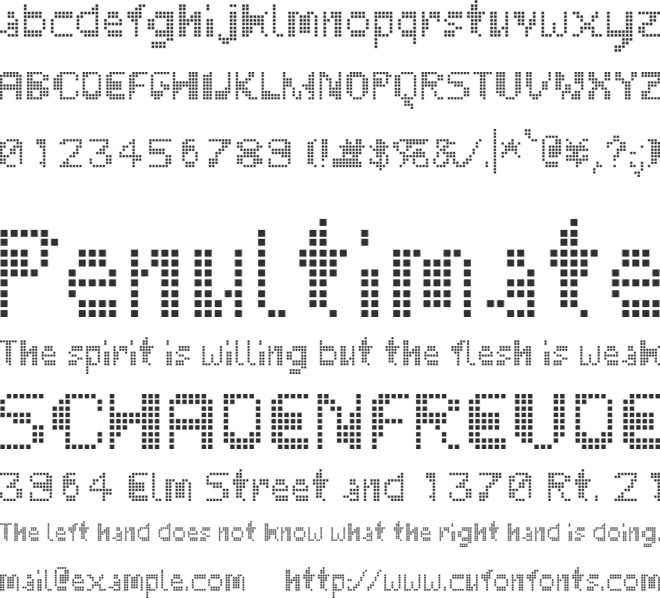 Unknown Error font preview