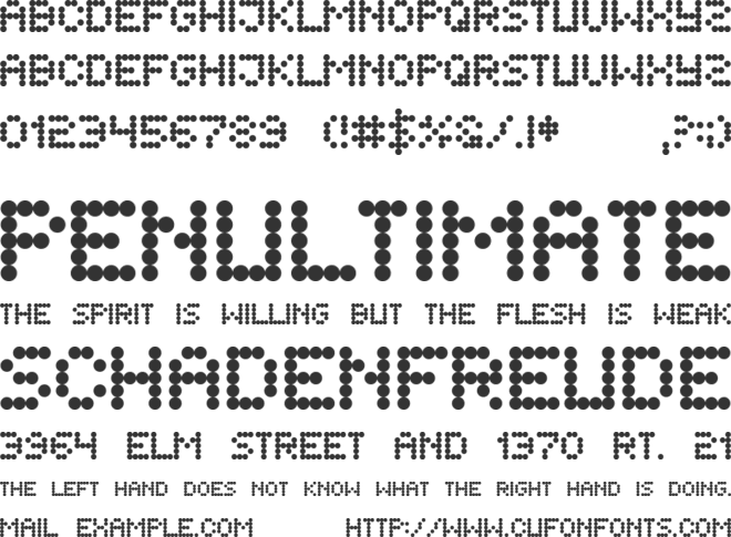 Flytningar font preview