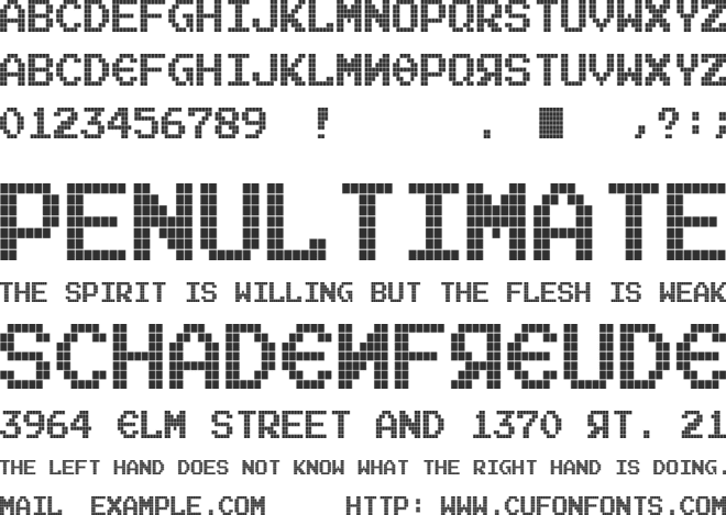 Tetroserbogia font preview
