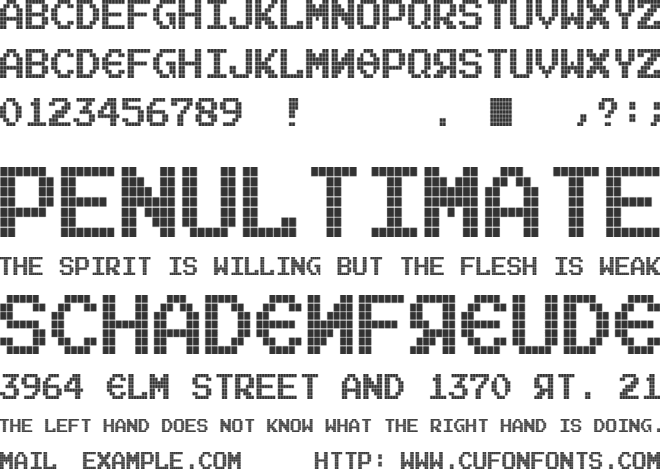 Tetroserbogia font preview