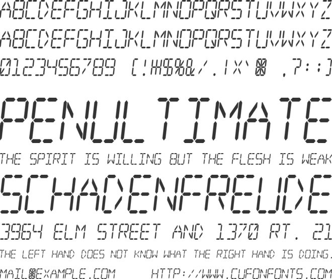 Digital dream Skew Narrow font preview