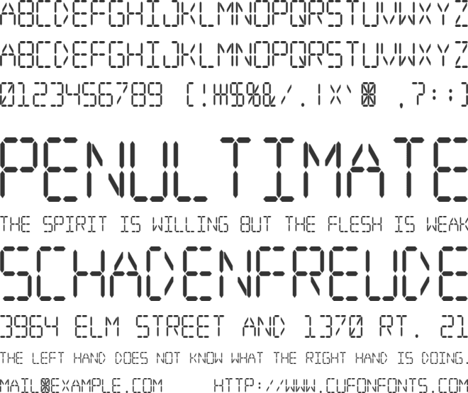 Digital dream Narrow font preview