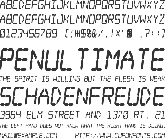 Digital dream Fat Skew Narrow font preview