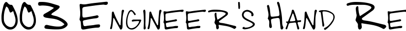 003 Engineer's Hand font download