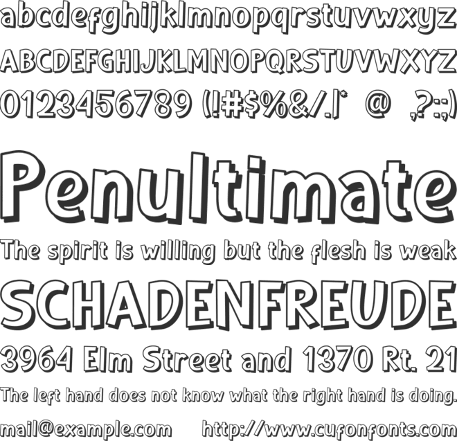 Shadow font preview