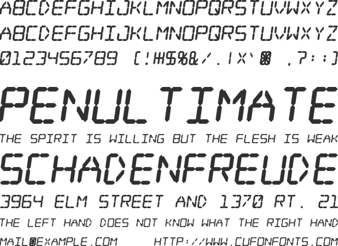 Digital dream Fat Skew font preview