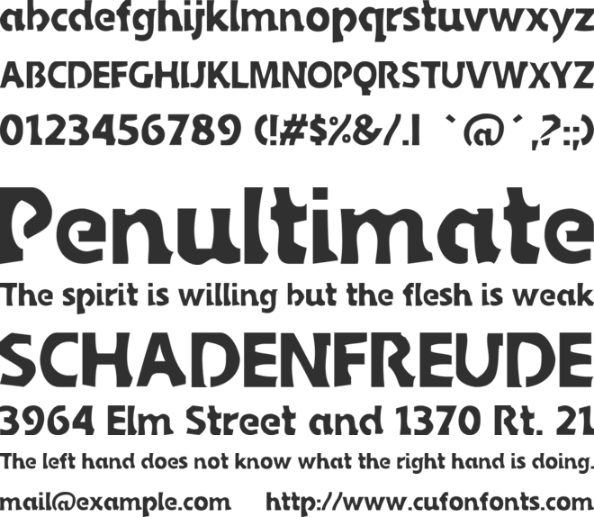 Sledge font preview