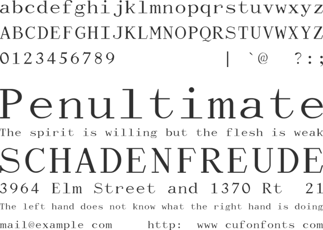 Dactylographe (Unregistered) font preview