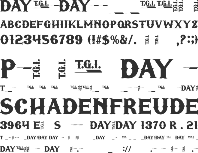 not included. font preview