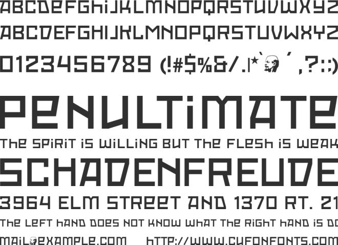 Red October font preview