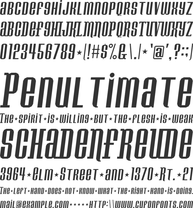 Konspiracy Theory slant font preview