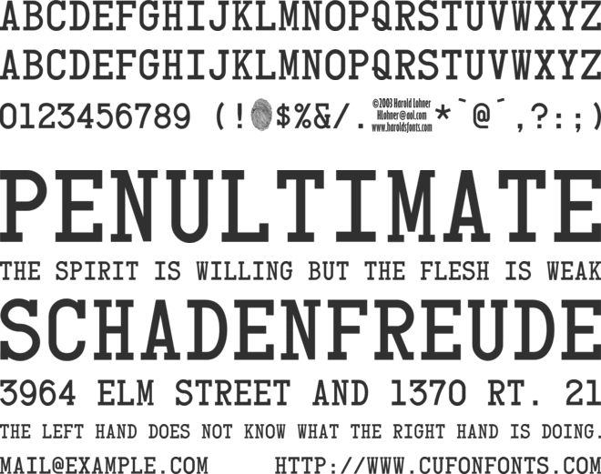 Card Characters font preview