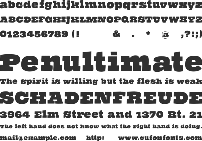 TheHammerSlabserif font preview