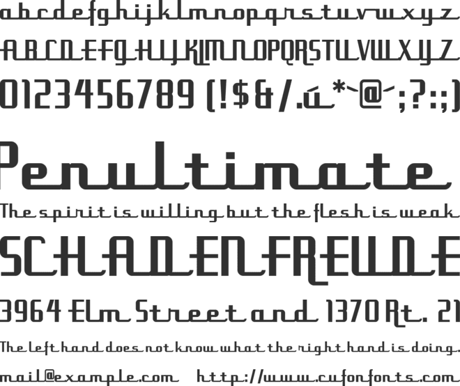Uppen Arms NF font preview