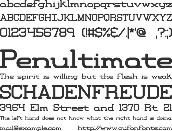Xipital (BRK) font preview