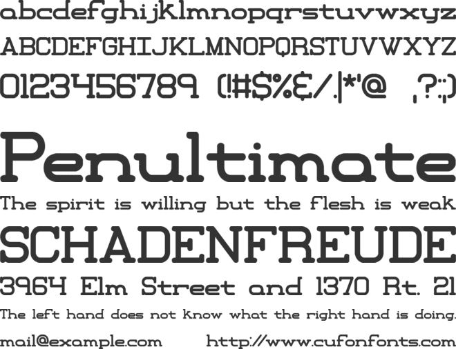 Xipital (BRK) font preview
