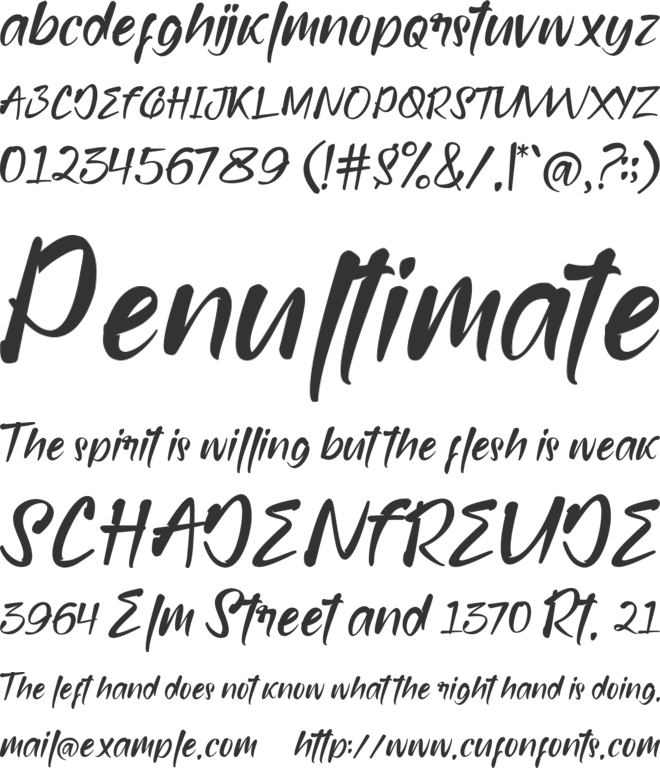 bridamount font preview