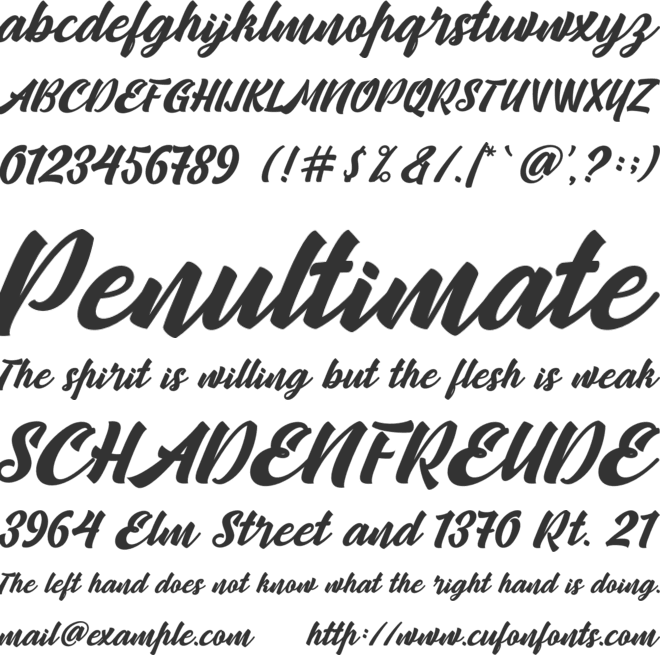 Camping font preview