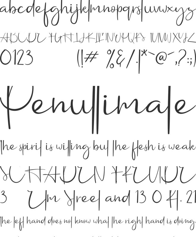 The Feeling font preview