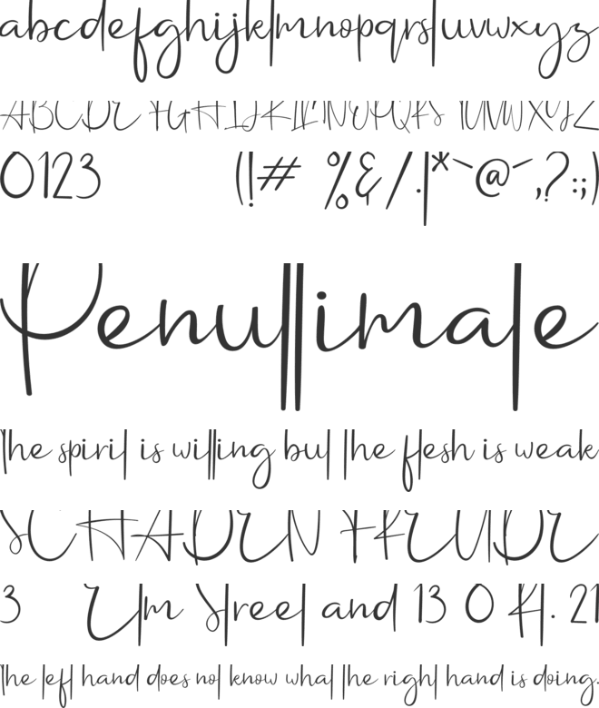 The Feeling font preview