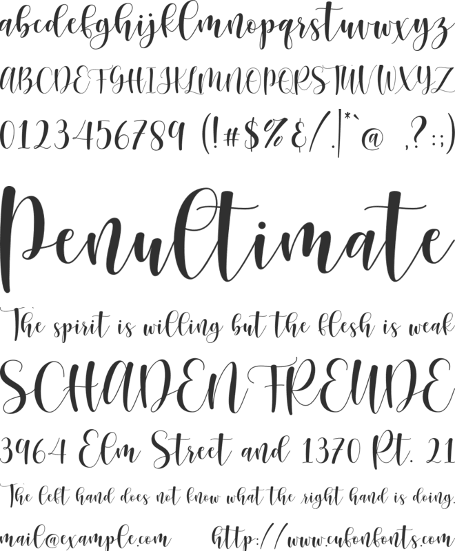 Sunberry font preview