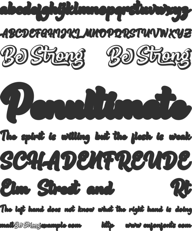 Be Strong Shadow font preview