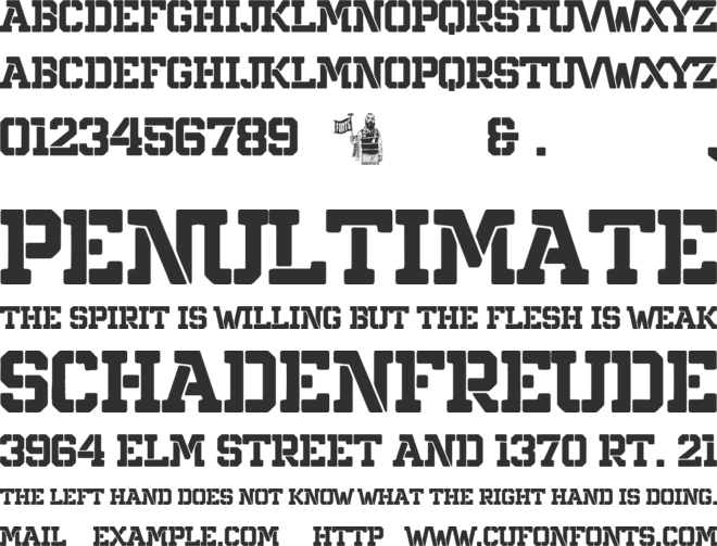 northern army font preview