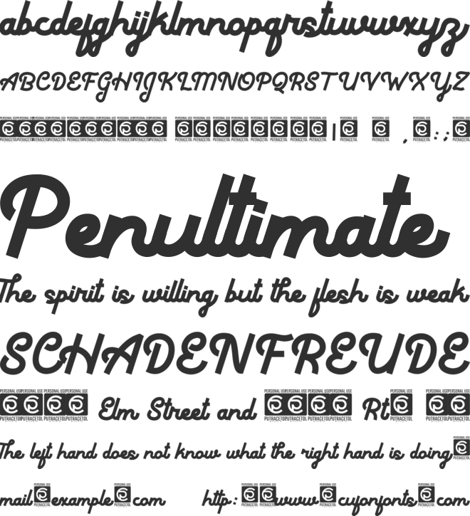 Thickline font preview