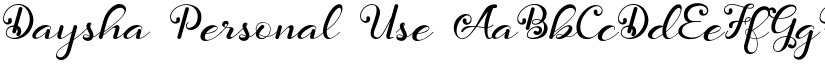 Daysha Personal Use font