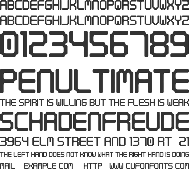 Digital tech font preview