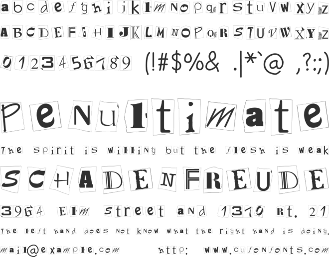 Kidnap Note font preview