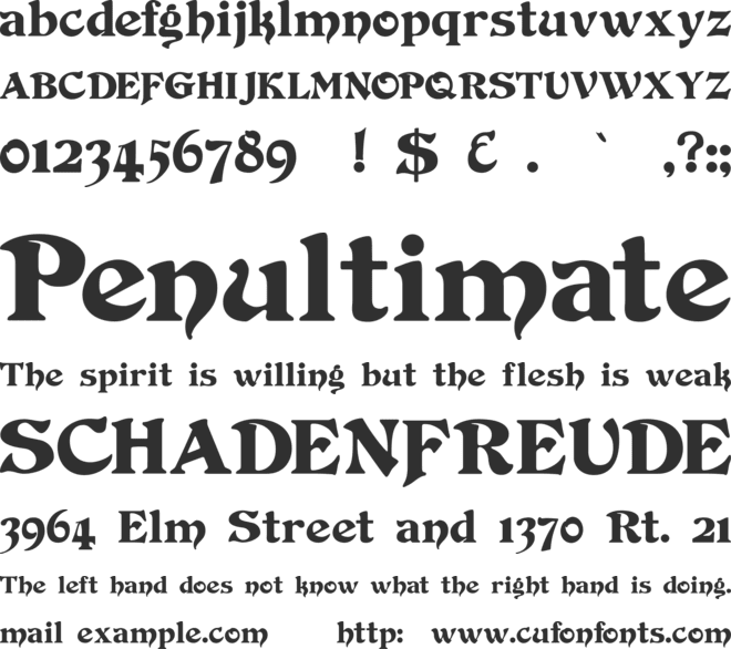 Duvall font preview