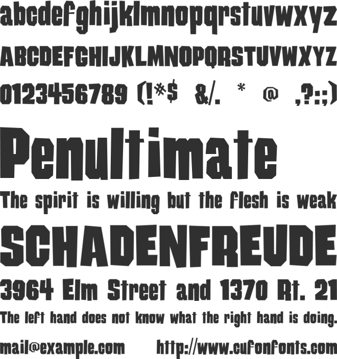 Damaged font preview