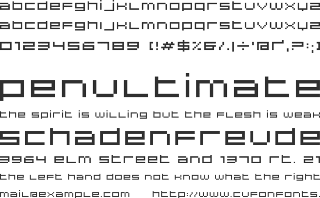 DS Hiline font preview