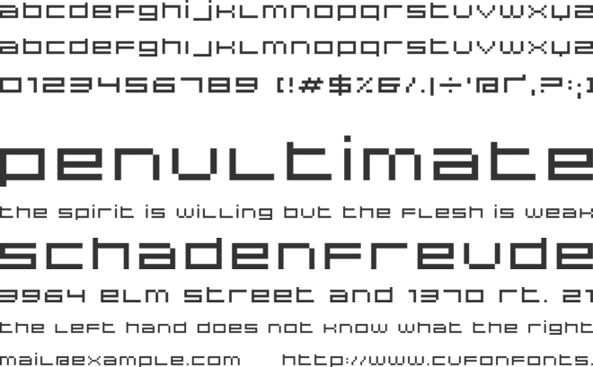DS Hiline font preview