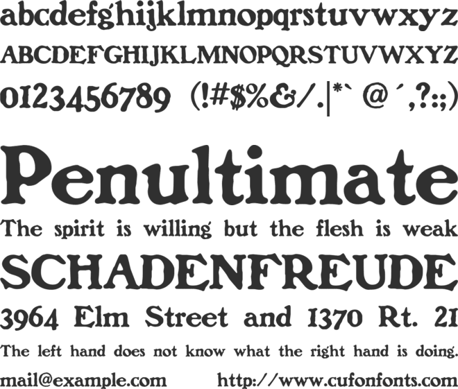 Benjamin Franklin font preview