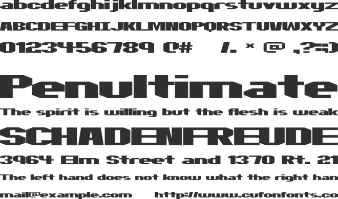 Motorcycle Emptiness font preview