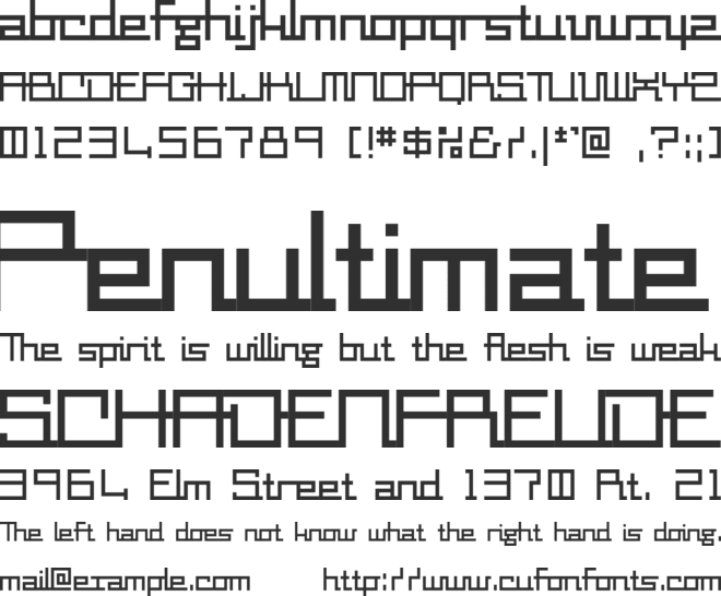 square-millimeter roboletter font preview