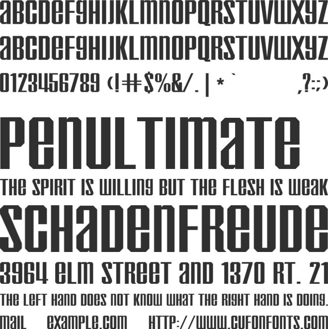 Inflammable Age font preview